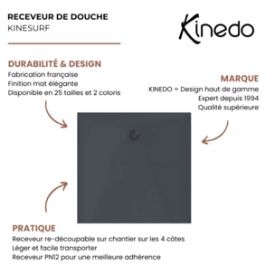 Receveur KINEDO Kinesurf Nova 120X70 gris anthracite