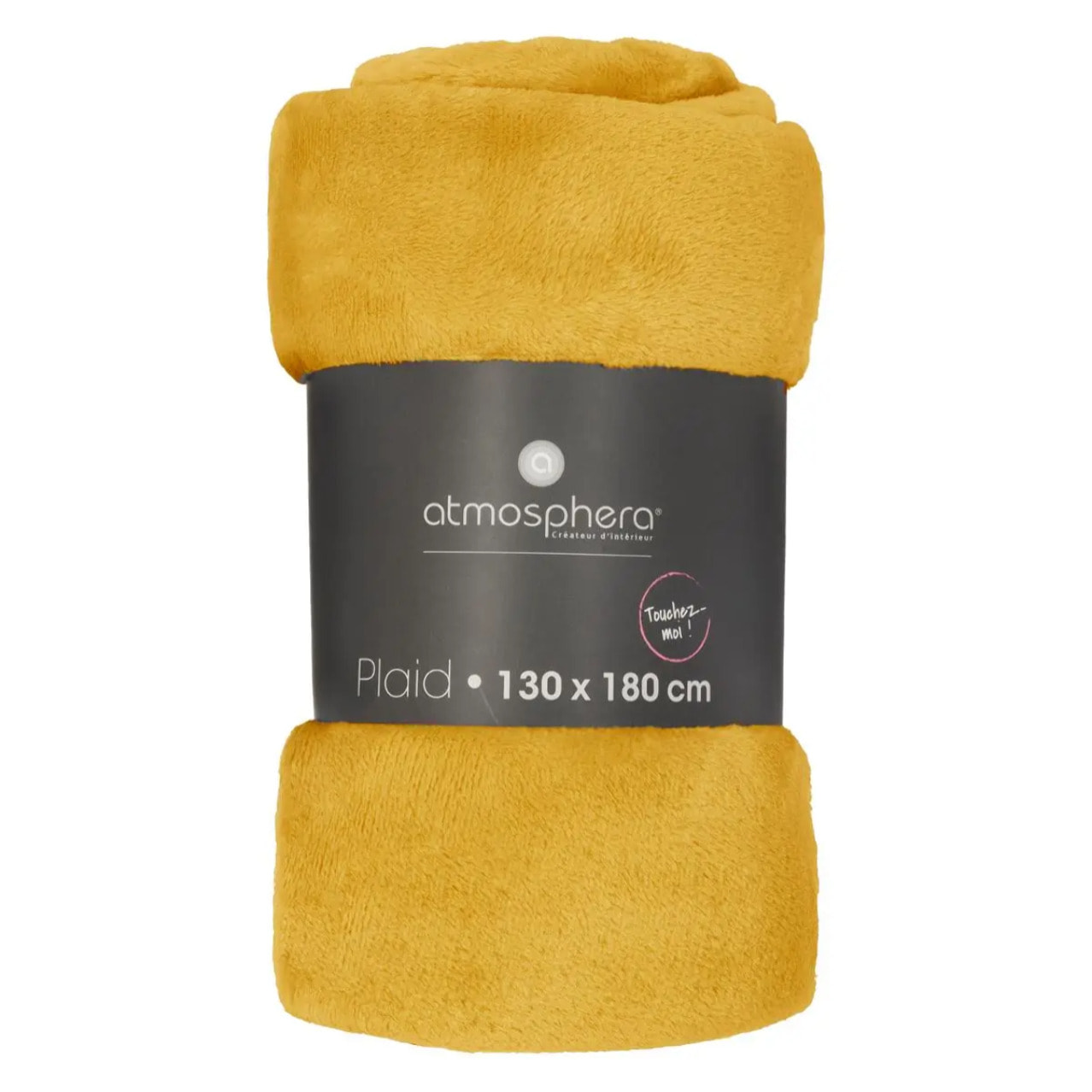 Plaid flanelle jaune 130x180cm