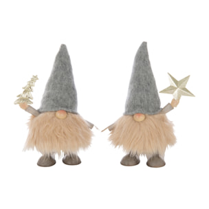 J-Line figurine Père Noël Étoile + Arbre - métal - mix - large - 2 pièces