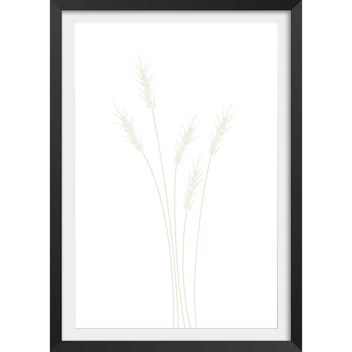 Affiche  scandi blés Affiche + cadre en bois - Noir