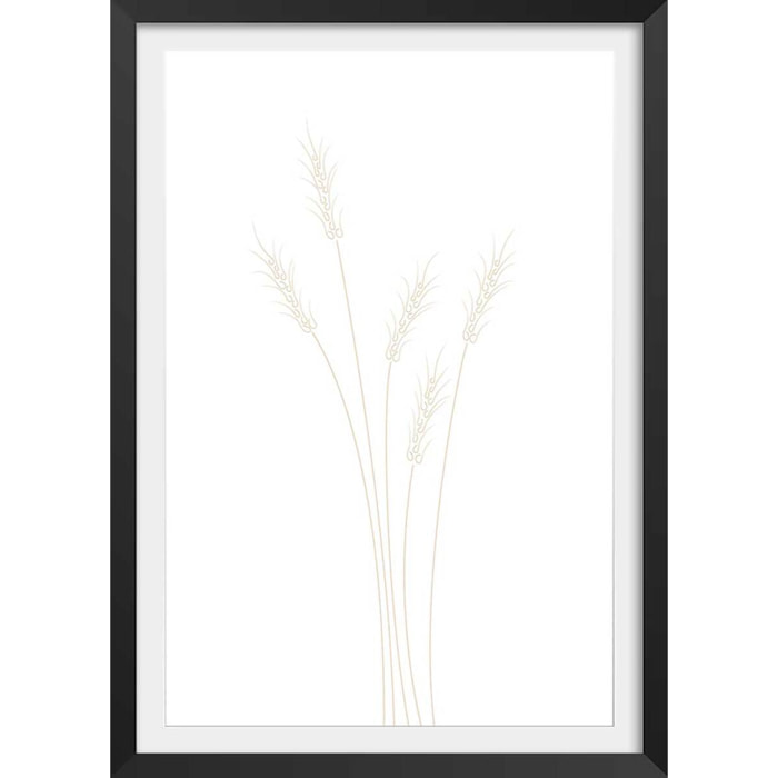 Affiche  scandi blés Affiche + cadre en bois - Noir