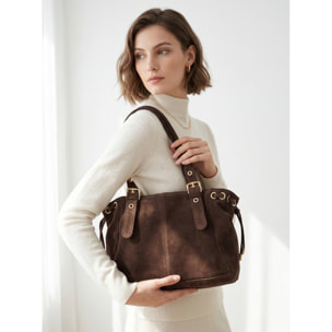 Borsa a mano da donna Made in Italy - Modello Lumena Lux - 100% pelle - 20.0 x 21.0 x 33.0 cm