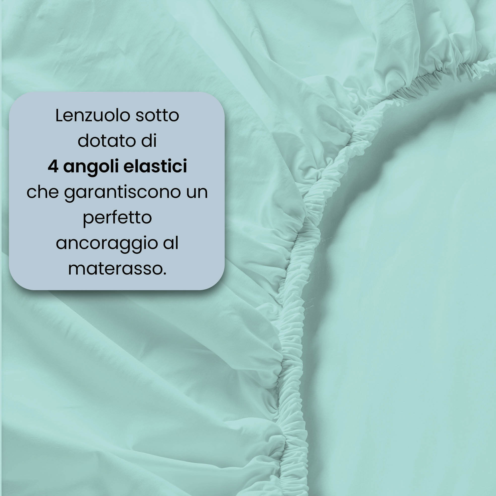COMPLETO LETTO MAX COLOR, 100% Cotone, Made in Italy - ACQUA