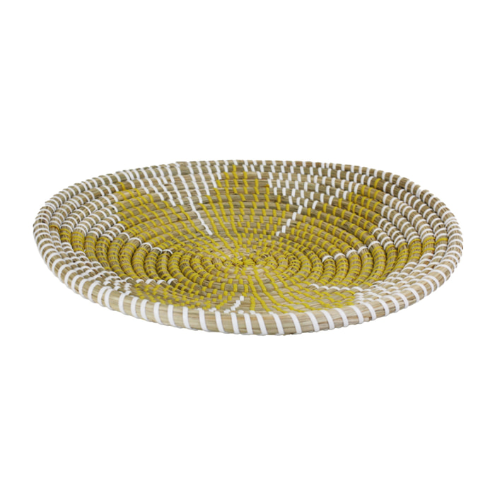 Assiette décorative en jonc O35 cm, Mandala
