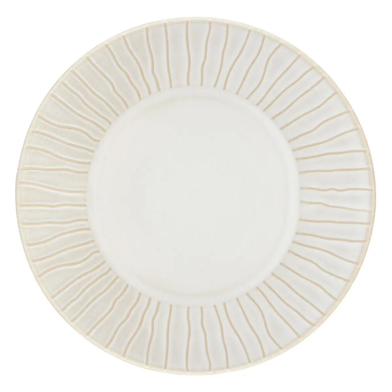 Lot de 6 Assiette creuse à bord rayé Camille D.20cm blanc