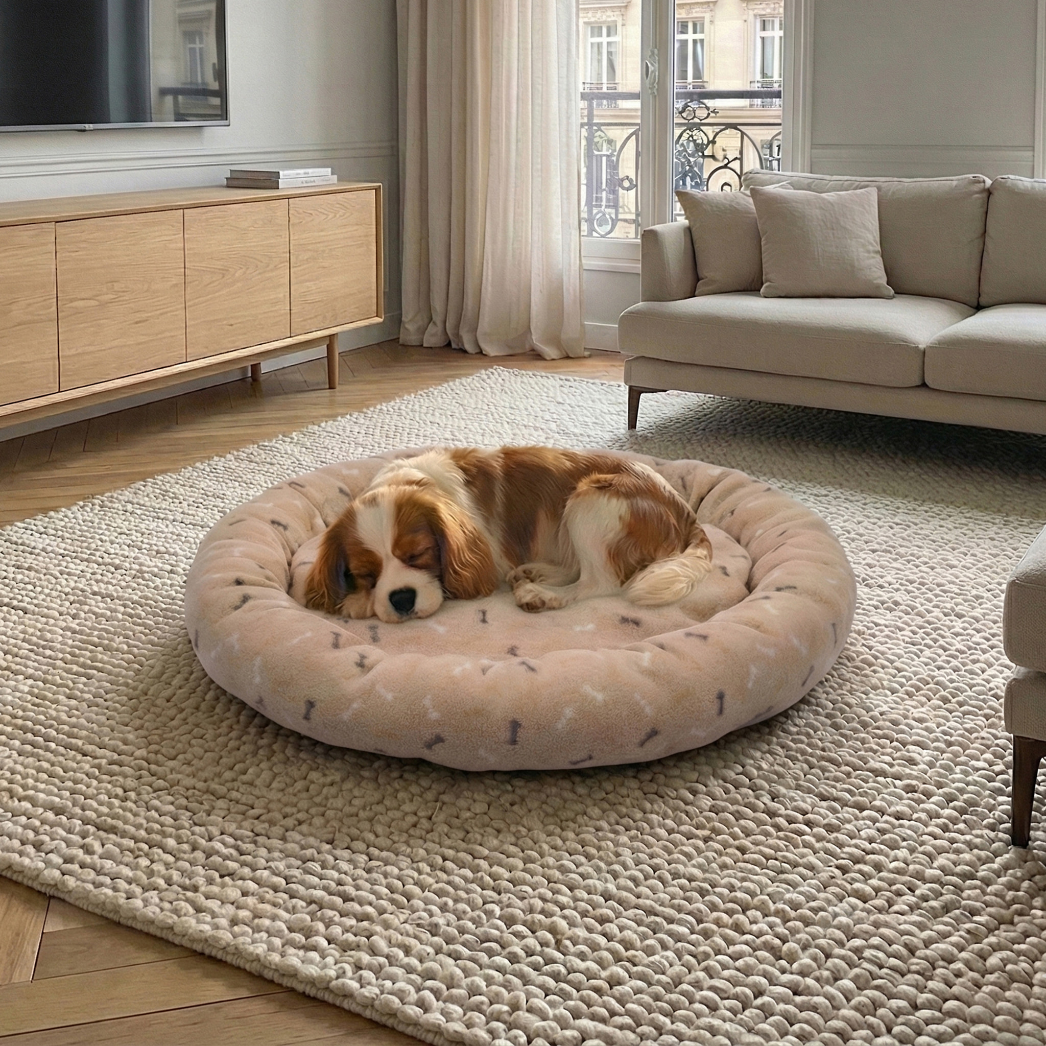 Coussin Rond - THE CONCEPT FACTORY - Beige - 50 cm