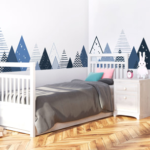 Stickers muraux enfants - Décoration chambre bébé - Autocollant Sticker mural géant enfant montagnes scandinaves ALINKA