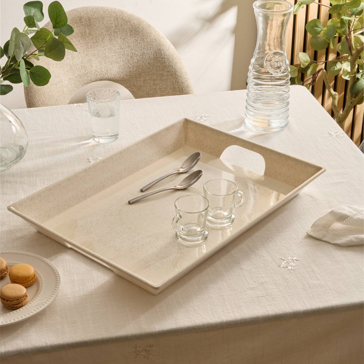 Plateau Solene 46x34cm beige