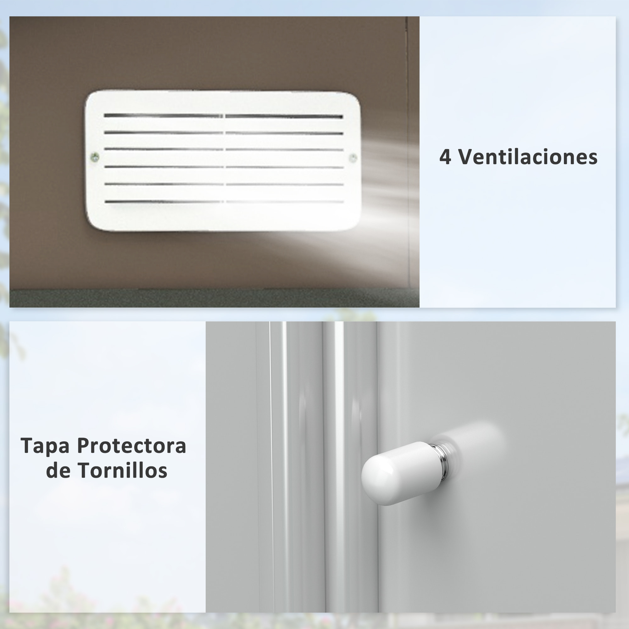 Cobertizo de Jardín con Base 213x130x185 cm Caseta de Jardín Exterior con 2 Puertas Correderas y 4 Ventanas para Almacenamiento de Herramientas Marrón