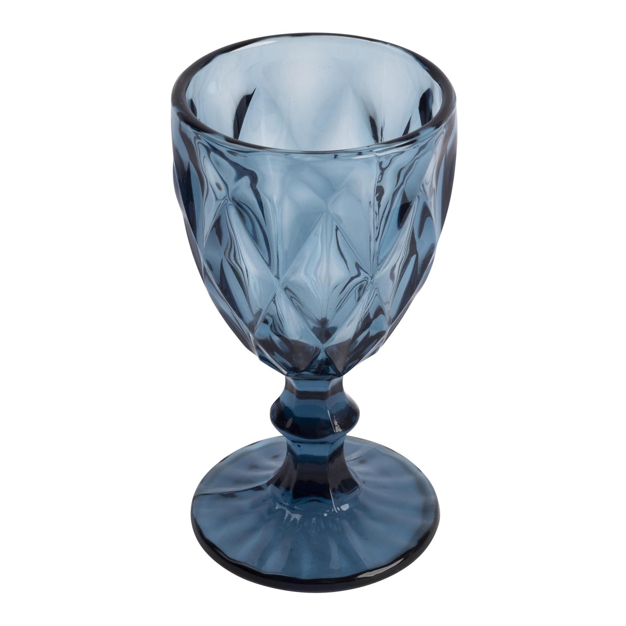 Juego de 4 copas de cristal de 250cl azul san ignacio