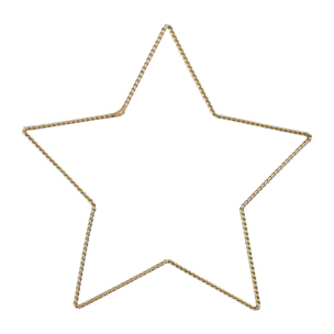 Déco murale étoile fil laiton torsadé - Doré Vieilli