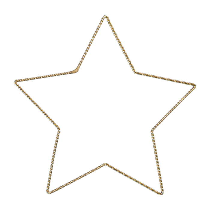 Déco murale étoile fil laiton torsadé - Doré Vieilli
