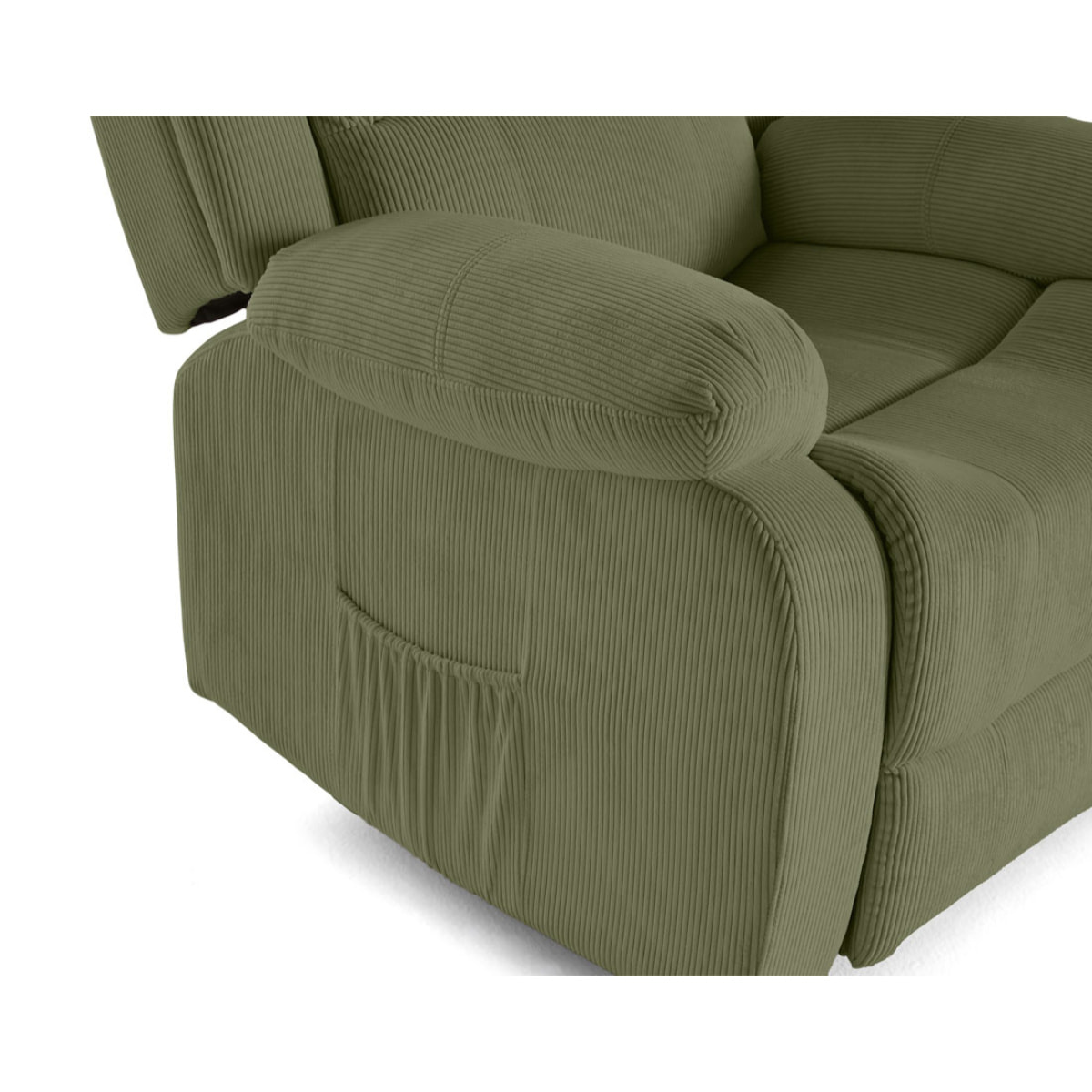 Armand - fauteuil relax électrique en velours côtelé - Vert