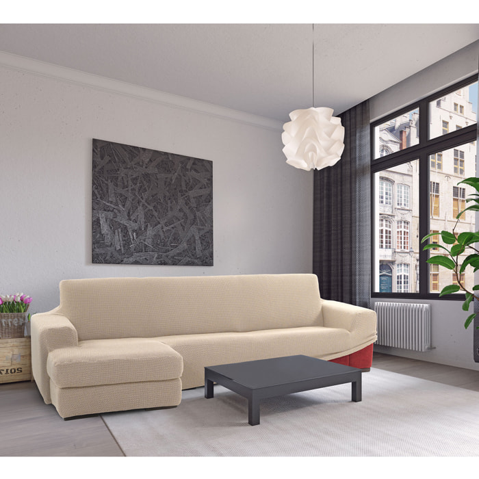 Funda para Chaise Longue izquierdo (visto de frente) brazo largo SÚPER ELÁSTICA modelo HELENA