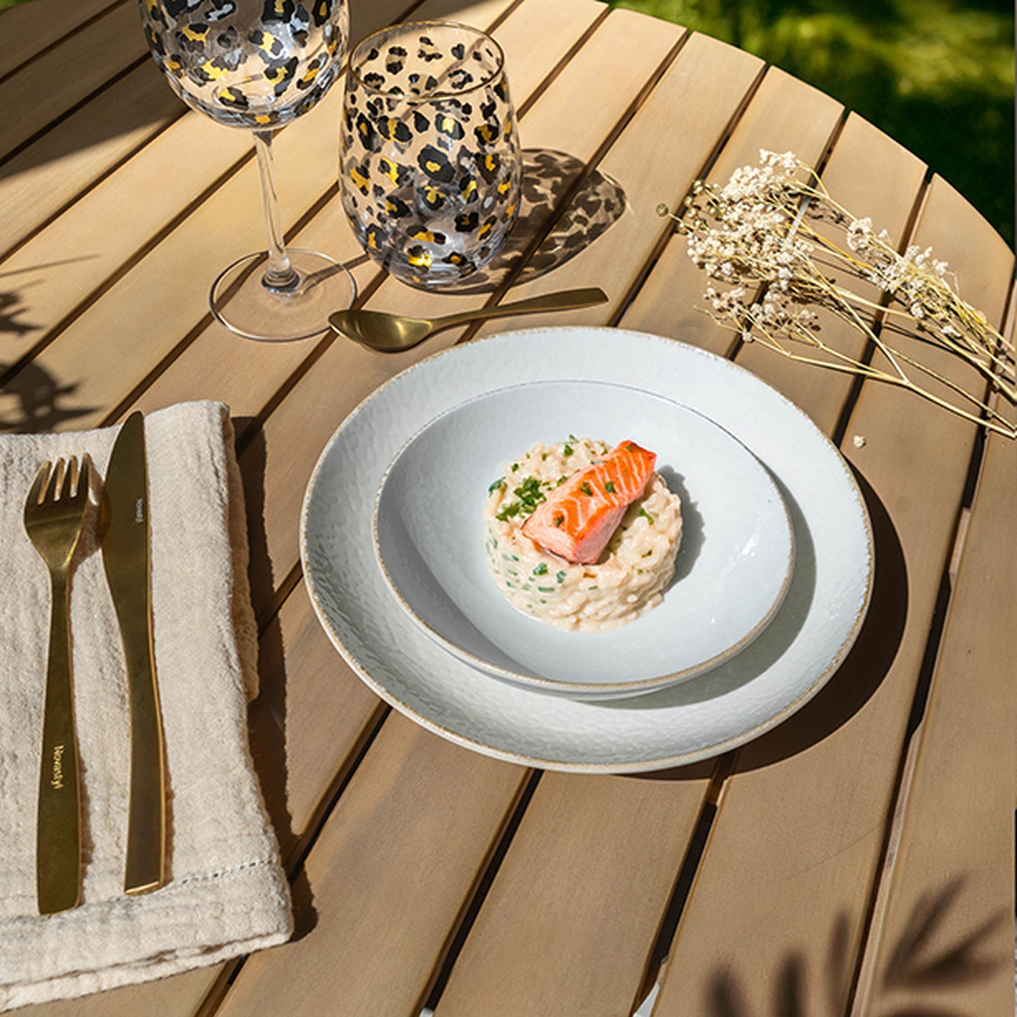 Lot de 6 coupelles en porcelaine blanche et liseré beige 15cm NUANCE