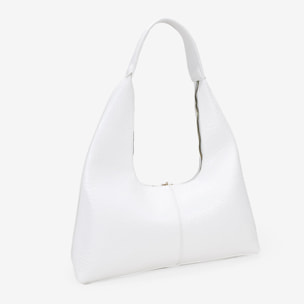 Bolso de hombro blanco con cremallera