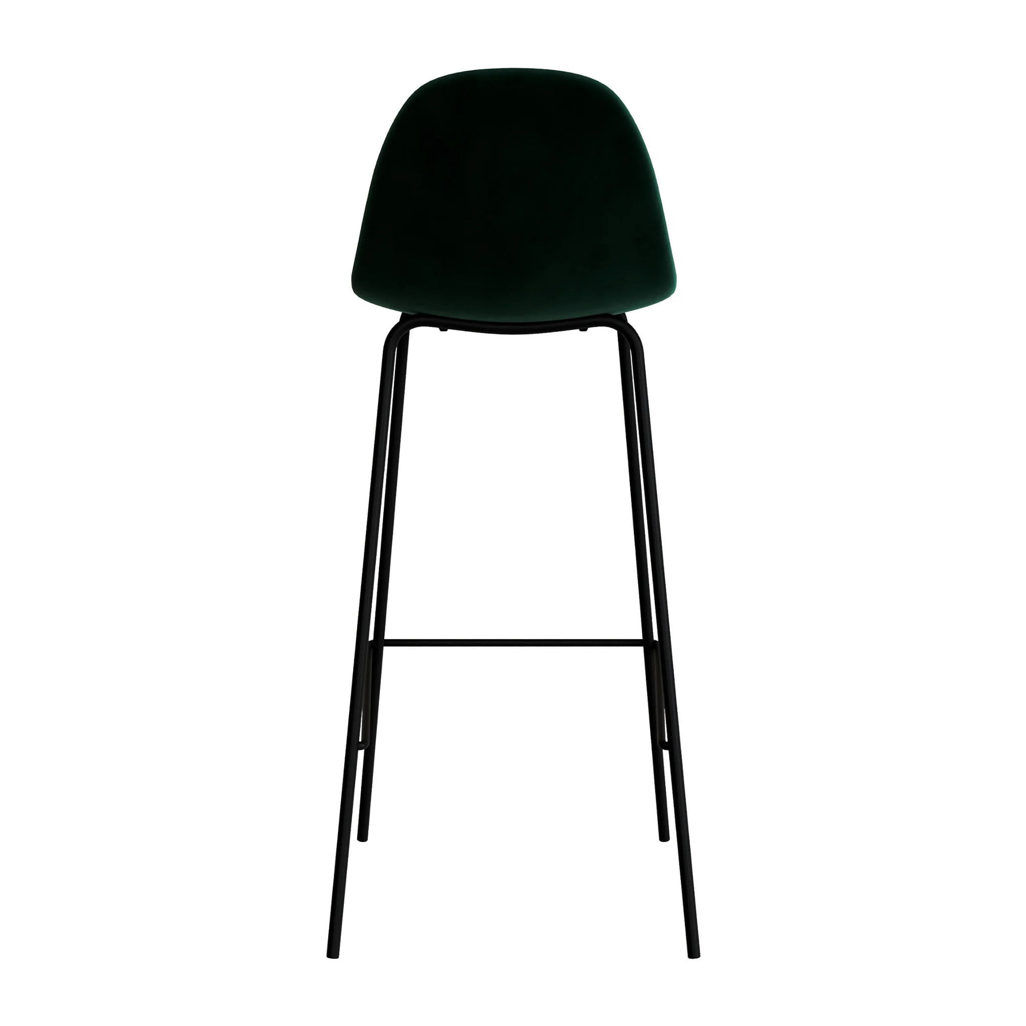 Lot de 2 chaises de bar en velours vert foncé 75 cm - Henrik
