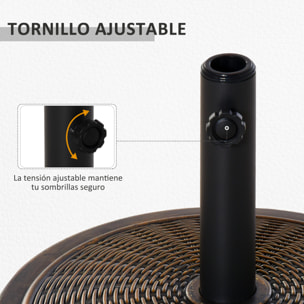 Base De Sombrilla Ajustable De Hdpe 48x34cm Bronce