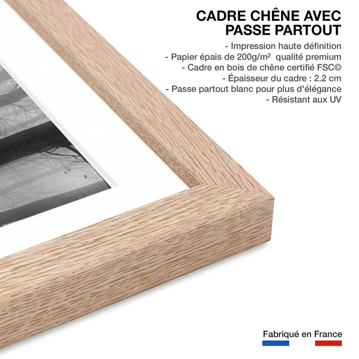 Affiche nature foggy weather Affiche sous cadre bois