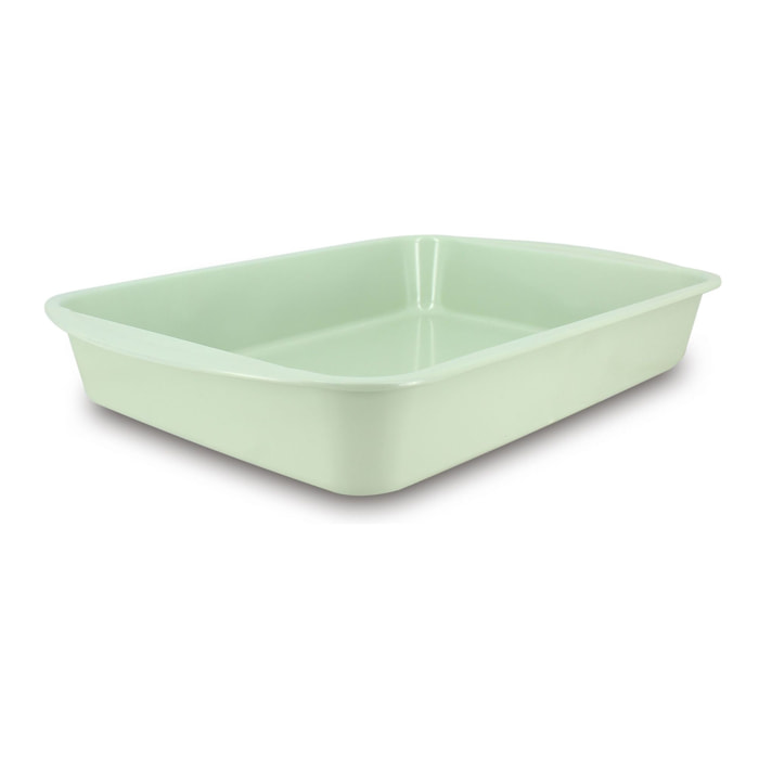 Plat à four rectangulaire en acier carbone celadon 45x30cm COLORAMA
