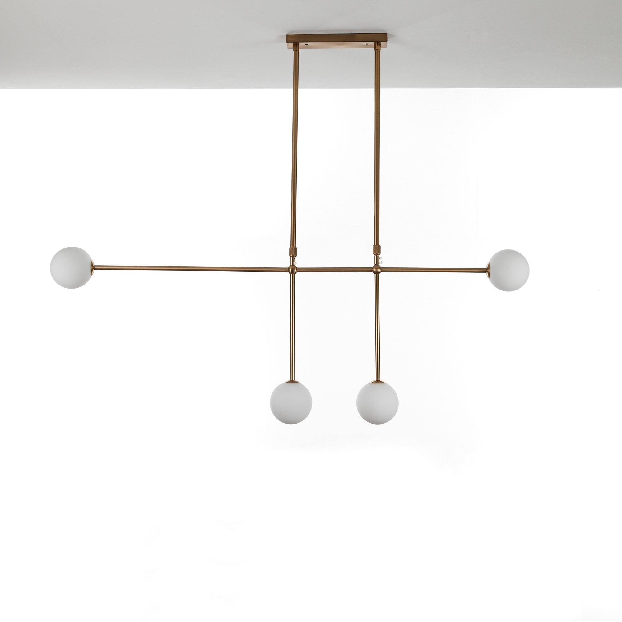Suspension Tomasucci ALYCIA D, en acier et verre, blanc
