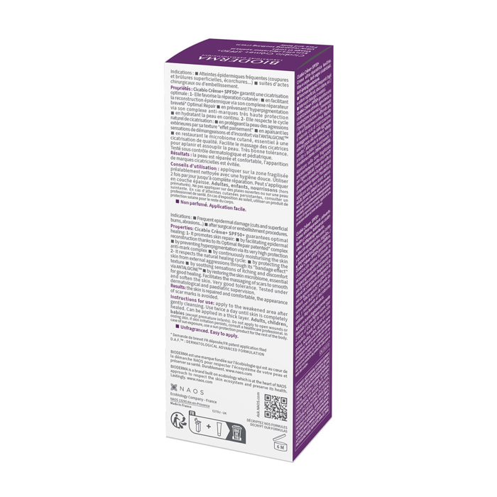 CICABIO - Crème+ Soin Ultra-réparateur SPF50+