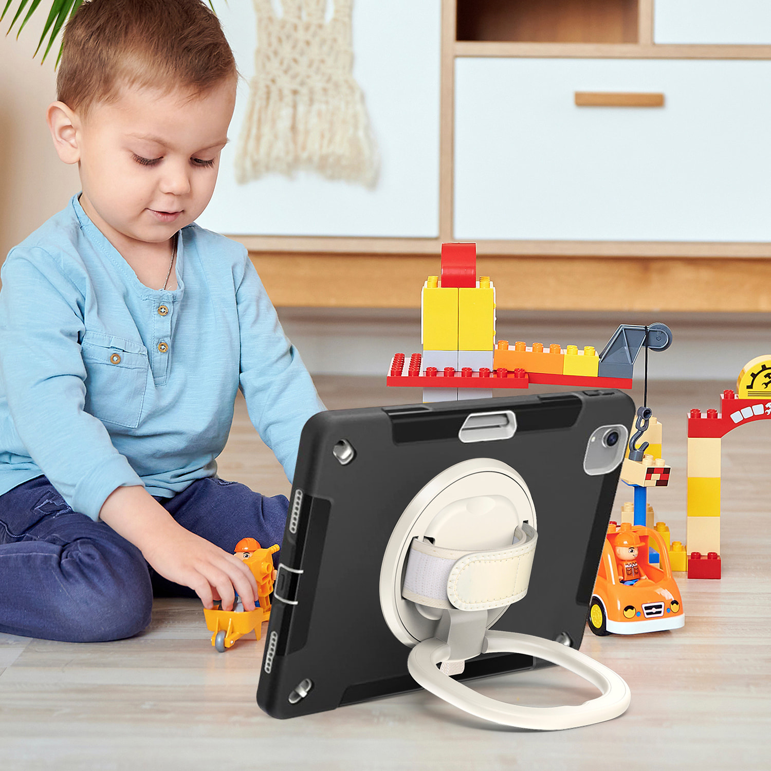 DAM Custodia Rugged Armor per iPad 10,9 pollici. 360°, serie A, seconda generazione. Con maniglia. 20,5x4x27cm. Colore nero