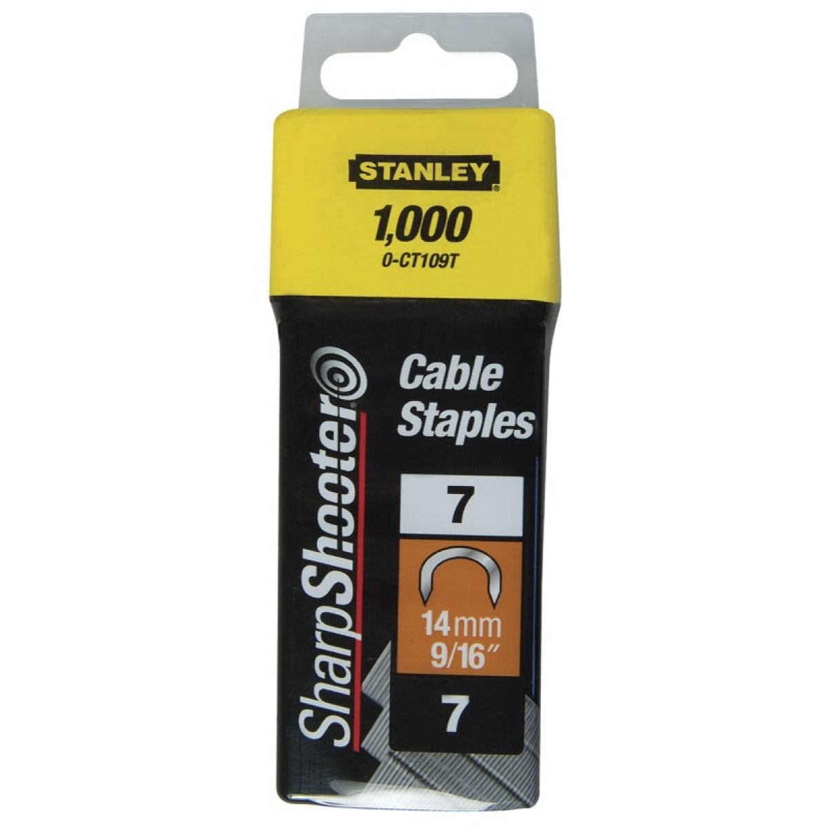 Agrafes cavaliers STANLEY Type 7 - 14 mm - Boite de 1000 pieces - 1-CT109T