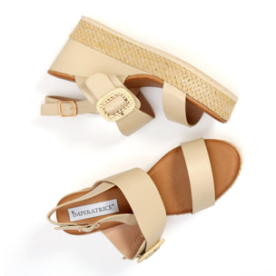 Sandali in simil pelle con zeppa