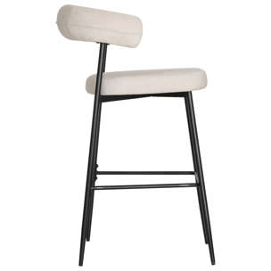 Lot de 2 tabourets de bar en tissu beige THEA