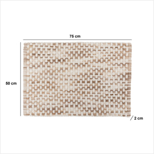 Tapis de bain tressé taupe 50x75cm
