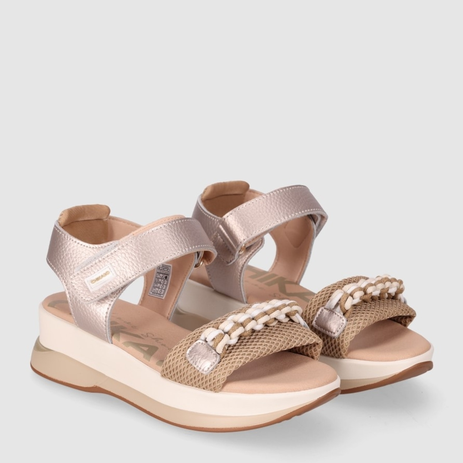 Sandalias de Piel Sintética - Oro - Tacón: 5 cm