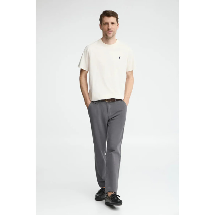 Camiseta color crudo de manga corta y bordado Rigby Go