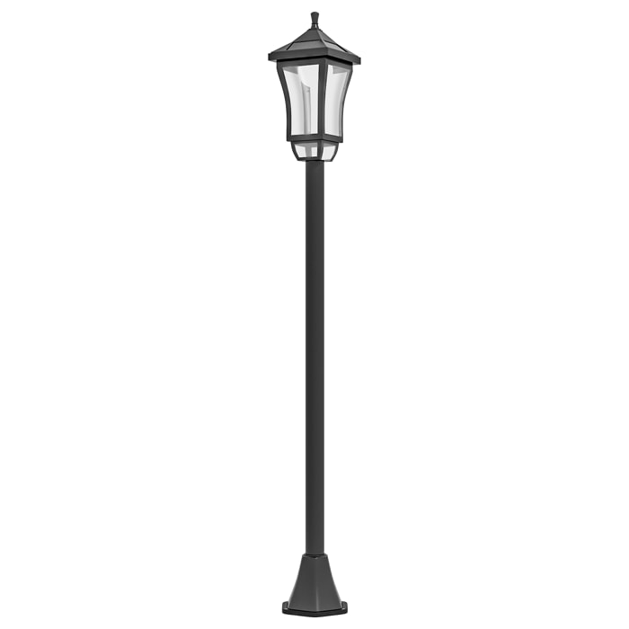 Farola Solar Luz Solar de Exterior con Panel Solar Encendido y Apagado Automático IP44 para Terraza Patio 15x15x127 cm Negro