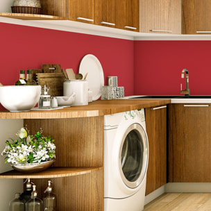 Rouleau adhésif décoratif Vinyle au Mètre - Rouge cerise - Sticker Lavable Imperméable Mur Cuisine Meubles