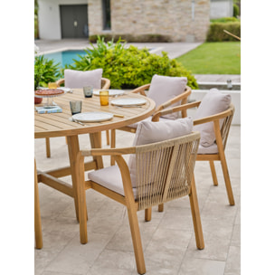 SERENA - Ensemble repas de jardin 6 places en bois d'acacia