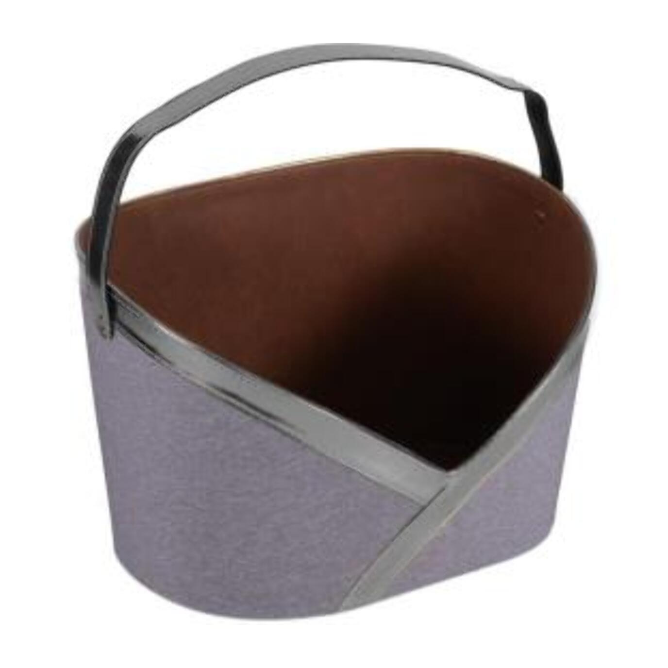 Portariviste in tessuto grigio e argento con manico cm37x25h9/22,5