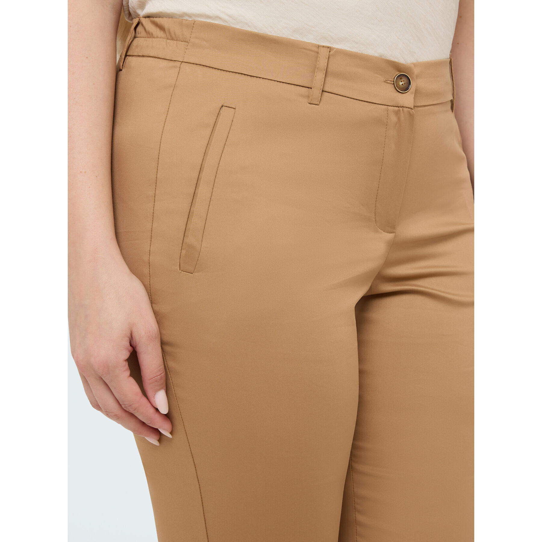Fiorella Rubino - Pantaloni New York in cotone stretch - Marrone