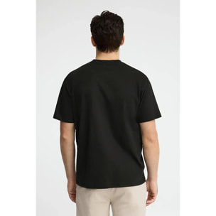 Camiseta negra de corte holgado con parche Polo Club