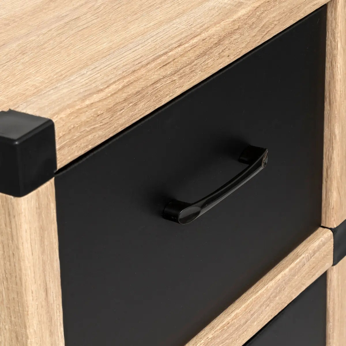 Tour de rangement Cardy naturel/noir