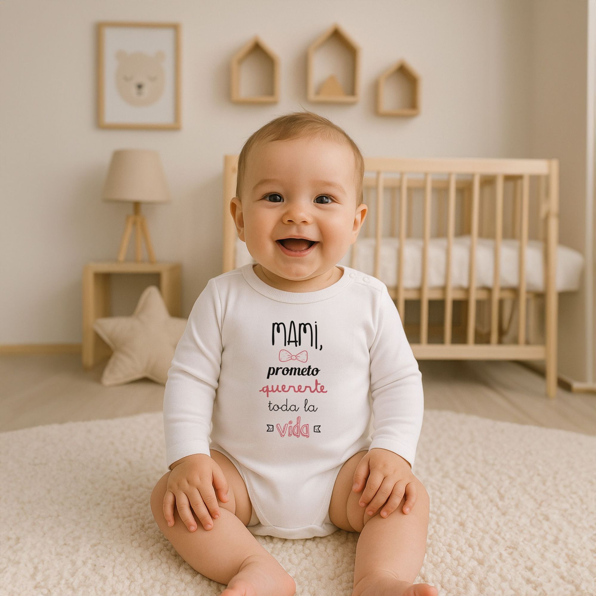 Body bebé manga larga personalizado frases