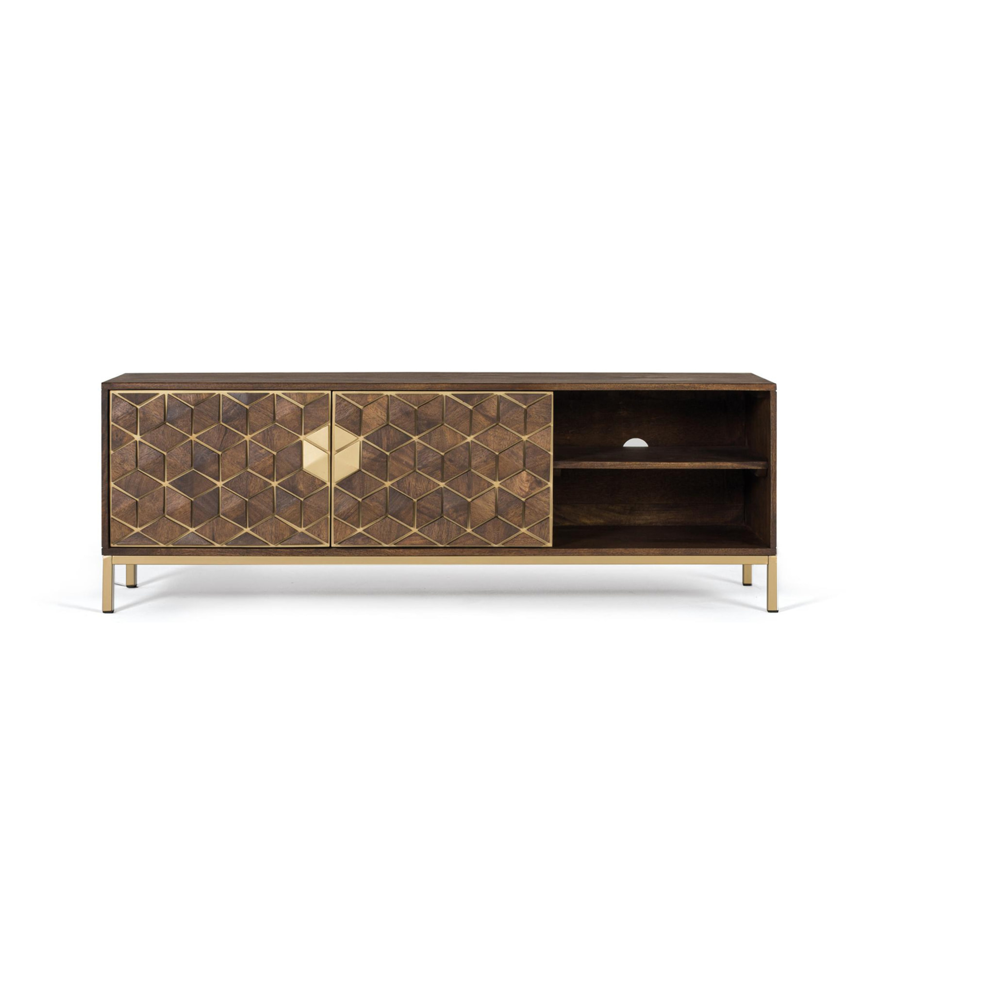 Mueble TV de Madera de Mango 145 Cm Estilo Rústico Moderno