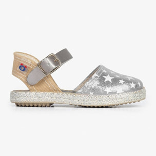 Conguitos - Sandali estivi in juta con zeppa per bambina comodi