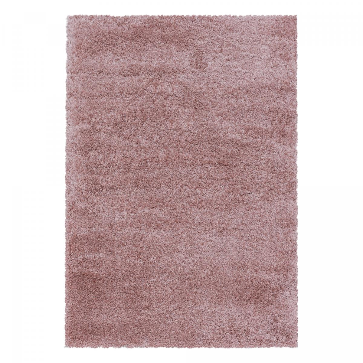 Tapis poils longs shaggy tissé motif uni TENI