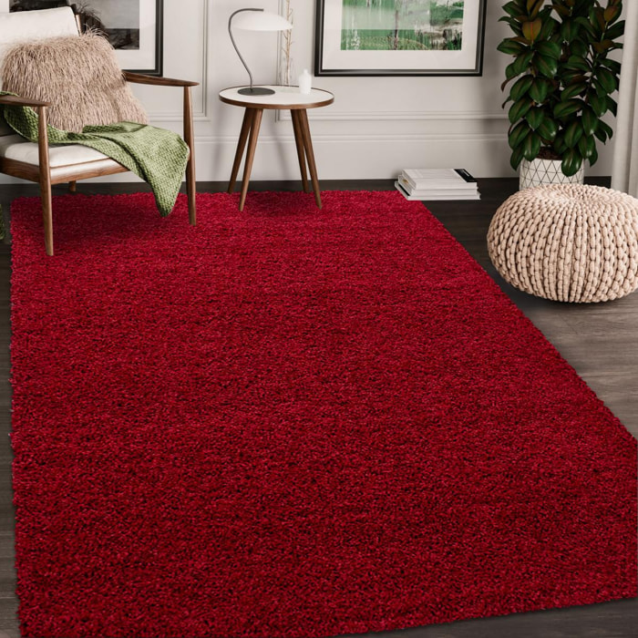 Tapis poils longs shaggy tissé motif uni GECO