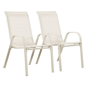 Fauteuil jardin Textilène "Cordoba" - Phoenix - Ecru - Lot de 2