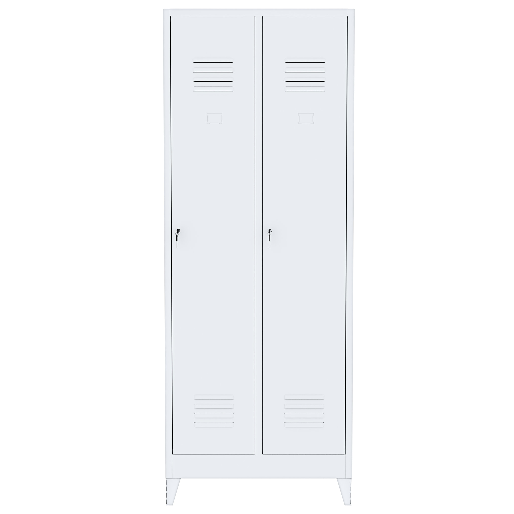 Armadietto Spogliatoio Armadio Sporco Pulito 2 Posti In Lamiera Di Acciaio Salvaspazio Con Chiave Ripiano Appendiabiti Ganci Porta Cartellino Grigio