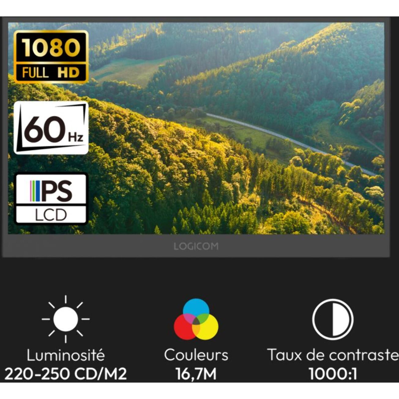 Ecran pc portable LOGICOM Nomad Display FHD 16" IPS Full HD USB-C Surpport intégré pliable