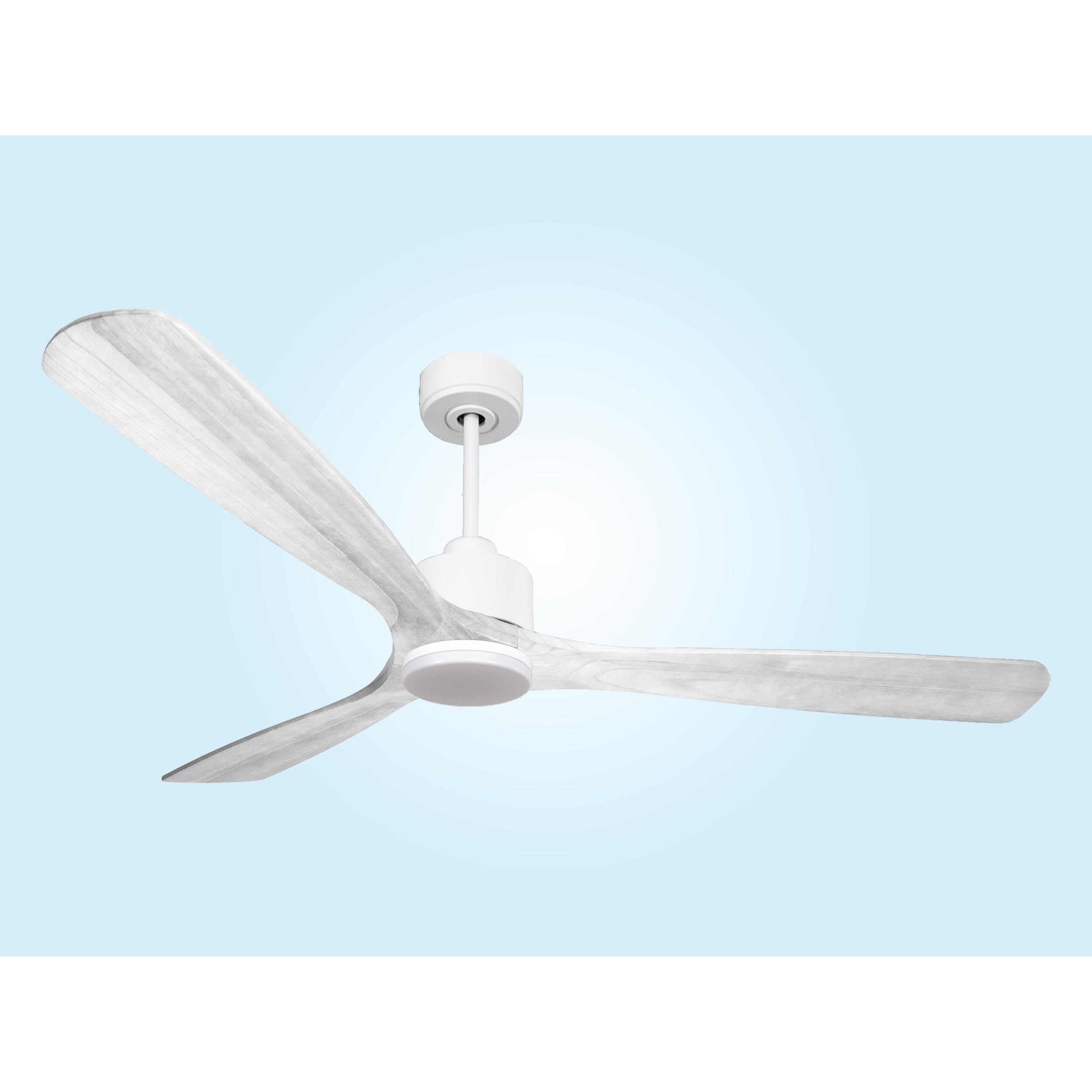 Ventilador de techo Modo Invierno/Verano Termostato Dimable Wifi Motor DC Techos Inclinados Mando a Distancia Luz tres tonos Hypersilence Memoria Vendible Shopify (AUTOMATICO) MadeiraD166C03LED64963 PURLINE