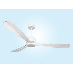 Ventilador de techo Modo Invierno/Verano Termostato Dimable Wifi Motor DC Techos Inclinados Mando a Distancia Luz tres tonos Hypersilence Memoria Vendible Shopify (AUTOMATICO) MadeiraD166C03LED64963 PURLINE